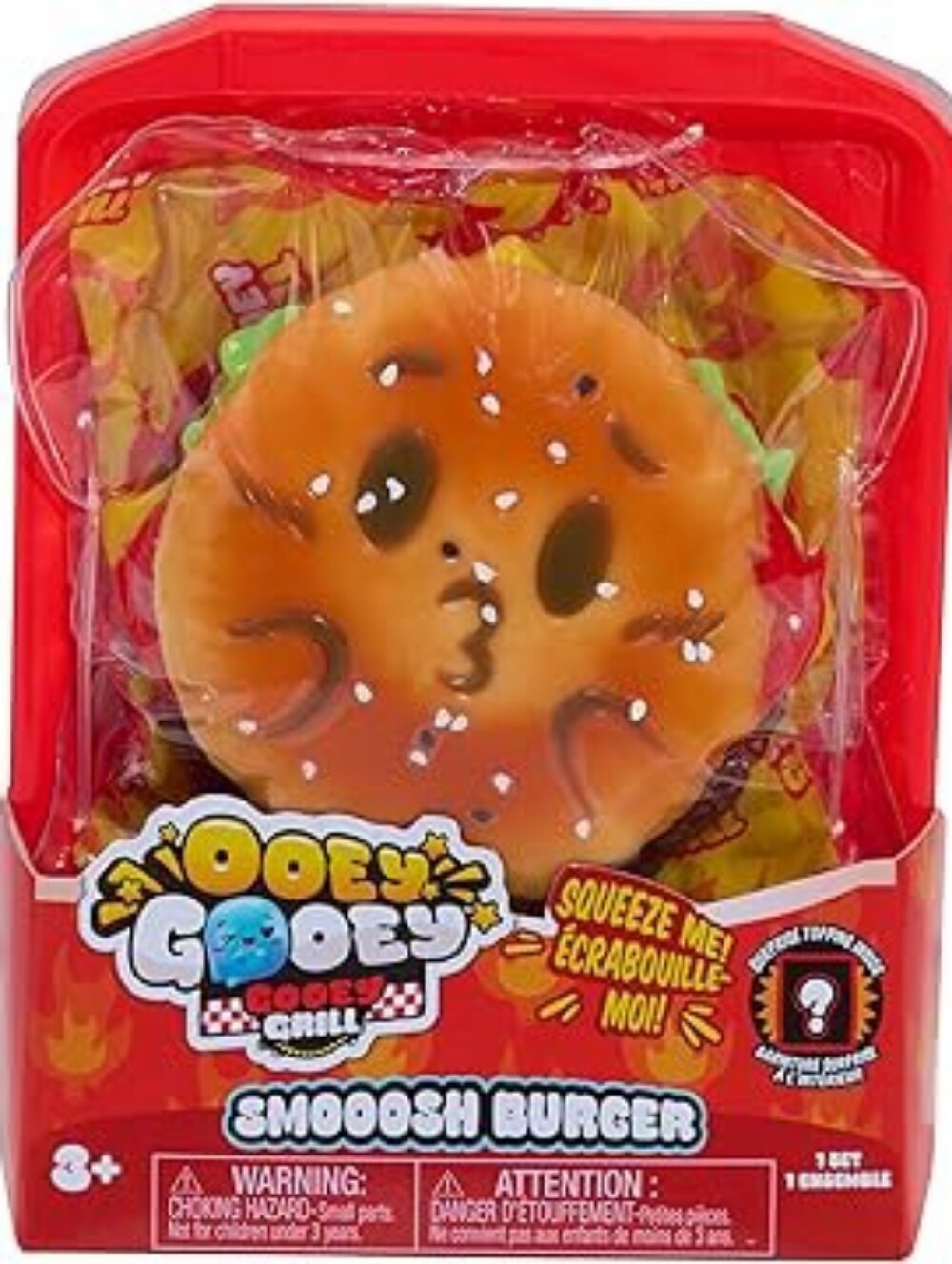 Smoosh Burger Kids Learning Toy Peelable Squishy Layers - Orange